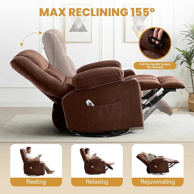Swivel Recliner Chair for Adults