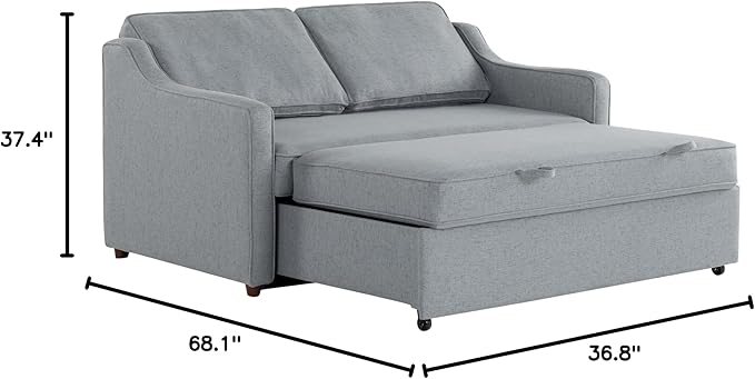 Serta® Corren 68.1" Queen Sized Convertible Sofa, Dream Coil® Comfort,