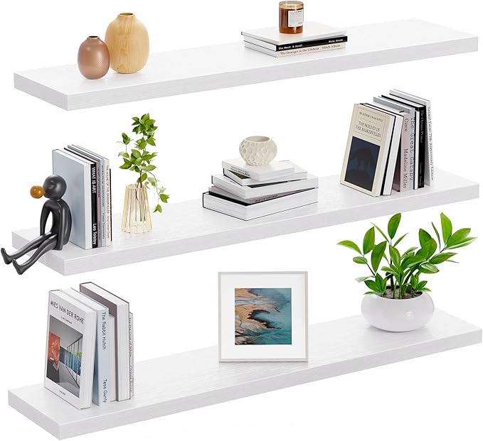 AMADA HOMEFURNISHING 23.6" L Floating Shelves, Wall Shelves Set of 3