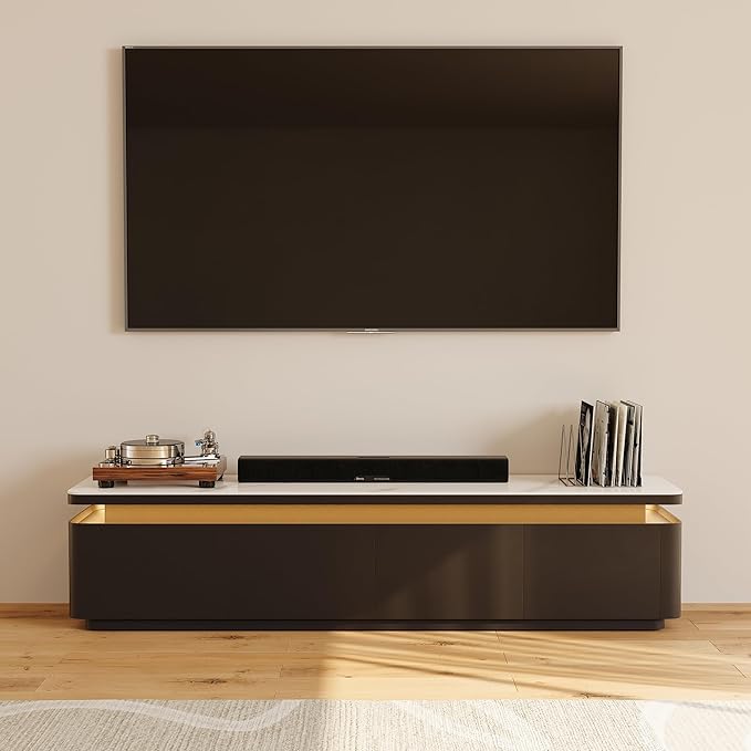 POVISON Fully Assembled 71" Mid-Century Modern TV Stand