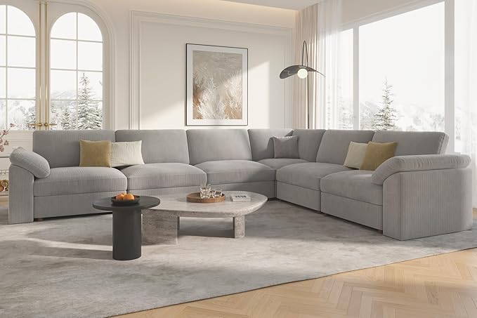 EASE MOOSE Oversized Sectional Modular Sofa, Large L Sectional Couch Wide Deep