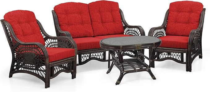 Malibu Lounge Loveseat Sofa Natural Rattan Wicker Handmade Design
