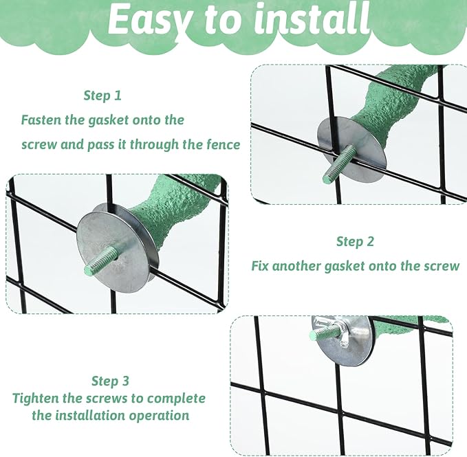 2 PCS Bird Beak Grinding Stone Bird Parrot Cage Perch Stand Anti-Slip Nail Trimming Stick Parrots Perch Resin Beak Grinder Stone Foot Claws Trimmer Accessories for Parrot Budgie Cockatiel (Green)