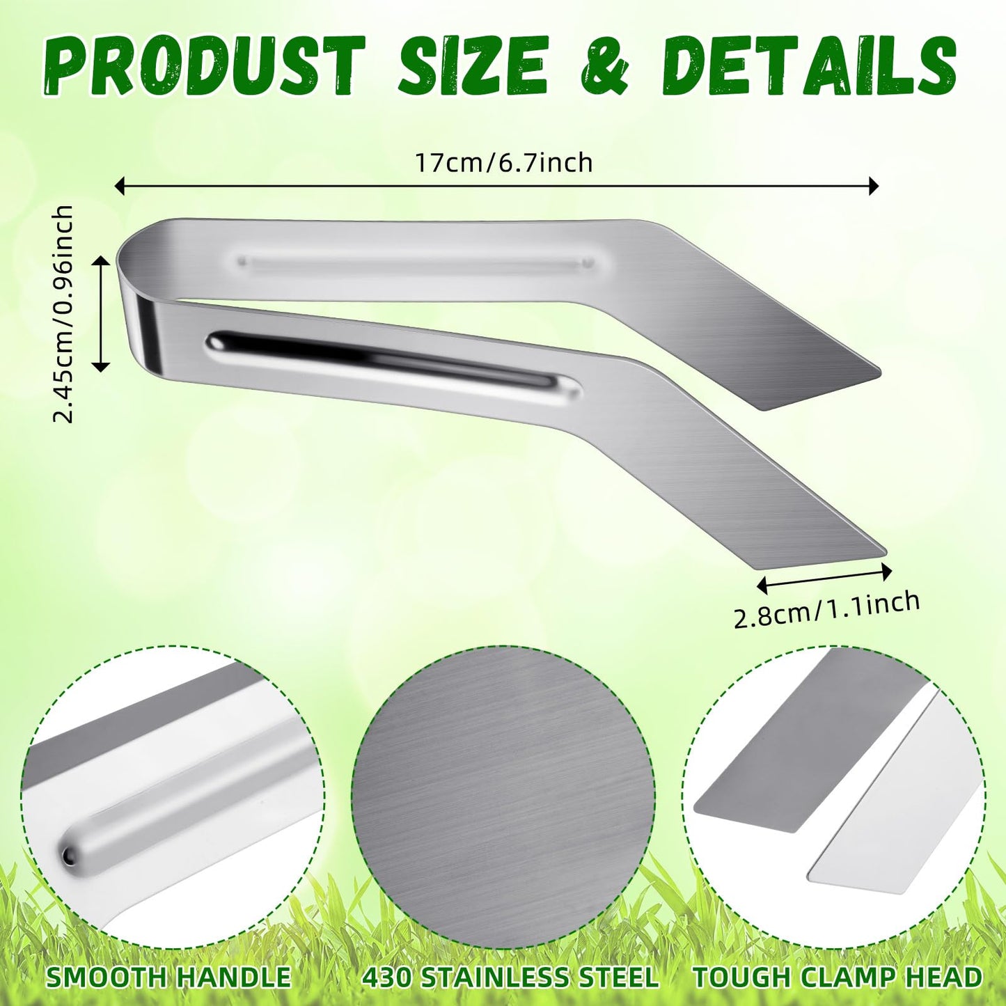 Reallnaive 4 Pcs 6.7 Inch Seedling Transplant Tongs with Gardening Gloves 2 Stainless Steel Gardening Plants Transplant Tongs 2 Rubber Coated Protective Gloves with Grip for Reducing Root Damage