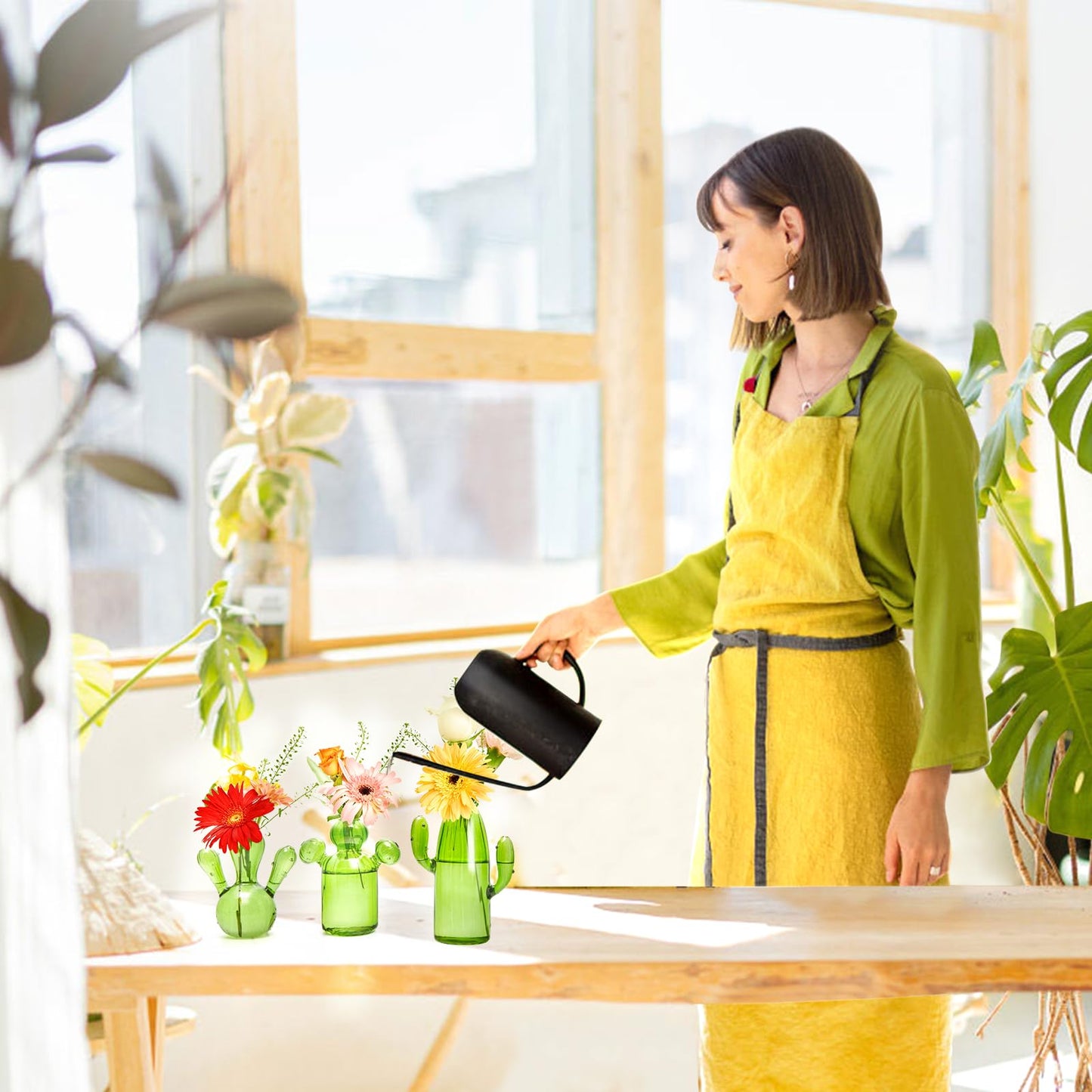 XXXFLOWER Cactus Plant Propagation Station Terrarium Jars for Plant Cuttings Air Plant Holders Unique Glass Flower Vase for Hydroponics Plants for Plant Lovers Home Garden Decor