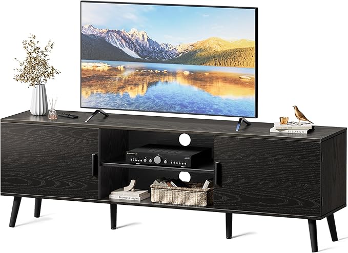 SUPERJARE TV Stand for 55 Inch TV, Entertainment Center