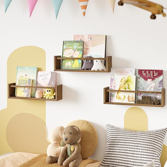 Fixwal Nursery Book Shelves, 16.5 Inch Floating Bookshelves