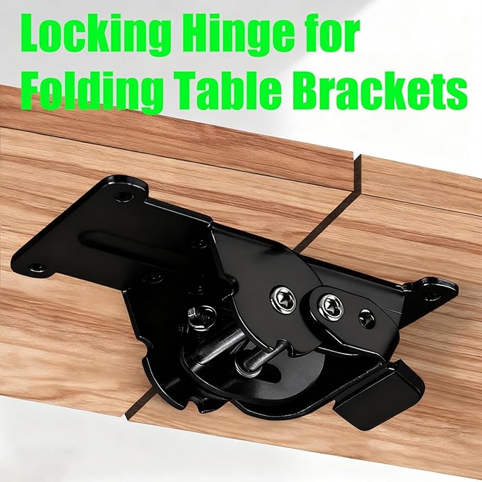 4 Pack Folding Brackets 0°-90°-180°, Heavy-Duty Self-Lock Hinge