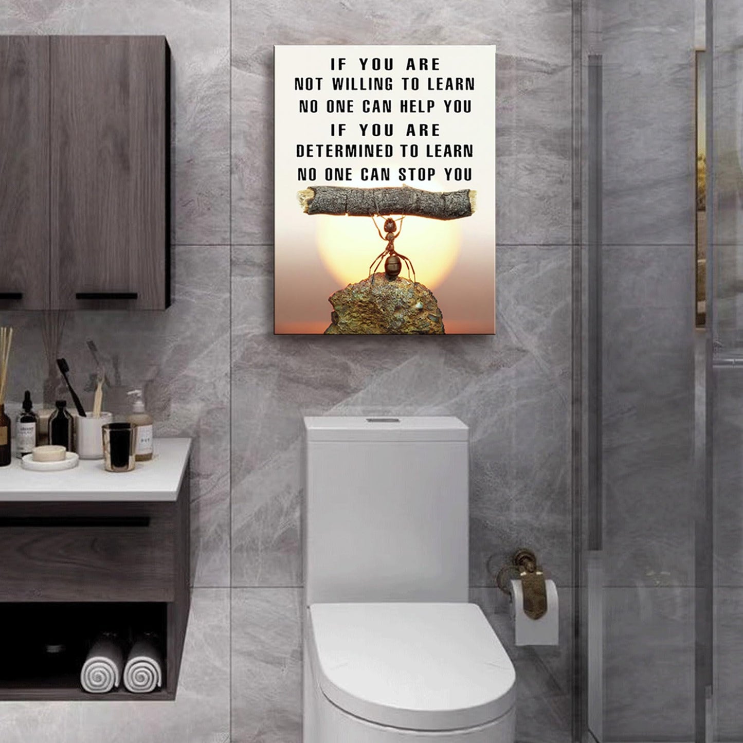 Ploceiny Ant Motivational Wall Art - Inspiring Canvas Decor for Living Room, Kitchen,Laundry room,,bathroom, Bedroom,Office Wall Art & Decor Motivational poster - Positive Quotes Wall Decor
