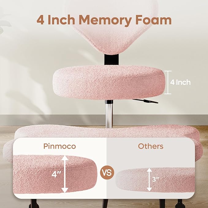 Pinmoco Ergonomic Cross Legged Chair, 360° Swivel Meditation Chair