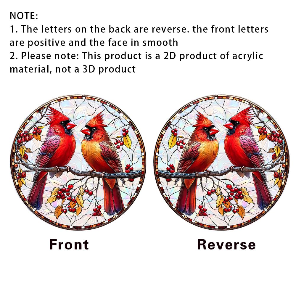 zhuoyaju Acrylic Suncatcher Window Hanging, Birds Sun Catcher Rainbow Indoor Window Decoration for Living Room Bedroom, Unique Gift for Mom Wife & Friends, 7.87 inches