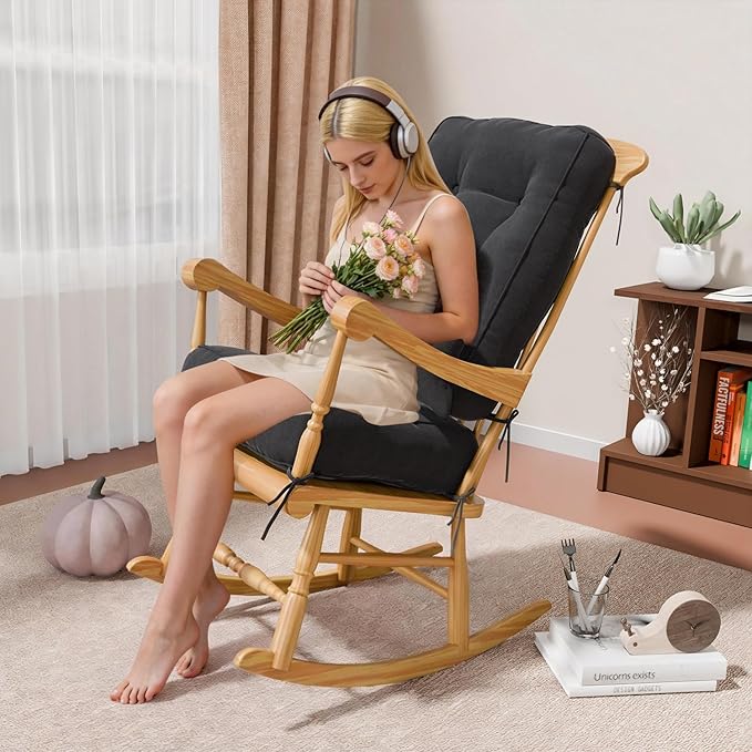 Rocking Chair Cushions with Pillow, Waterproof and Fade-Resistant Thicken