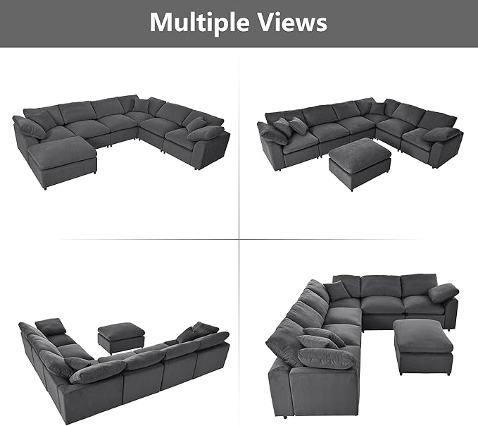 Oversized Modular Sectional Sofa Couch, Large 7 Seater Corner Sofa Modern U
