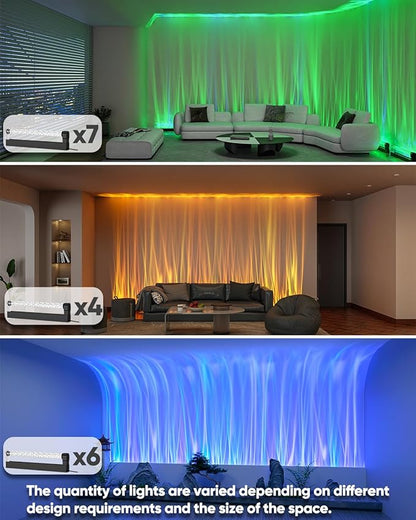 Ocean Wave Lamp RGB LED Light Bar for Bedroom, Cool Ambient Lighting Mood Lighting, Wall Lights for Living Room, Gaming Room Decor, Remote Control (Battery Not Included)