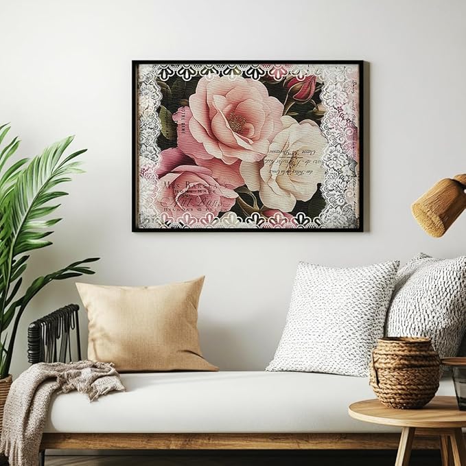 6 Sheets Roses Rub on Transfers