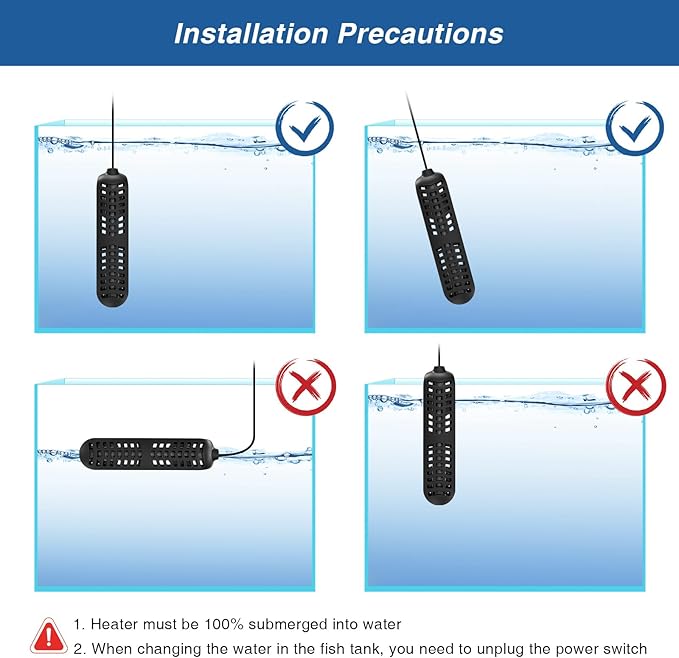 hygger 50W Small Aquarium Heater for Betta Fish Tank with Adjustable Temperature External Controller and Over-Temperature Protection for 10-20 Gallons Freshwater & Saltwater Fish Tank Turtle Tank
