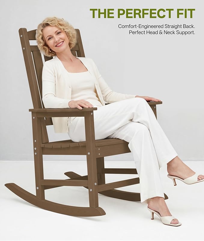 Outdoor Adirondack Rocking Chairs All-Weather HDPE Patio Rocker Chair