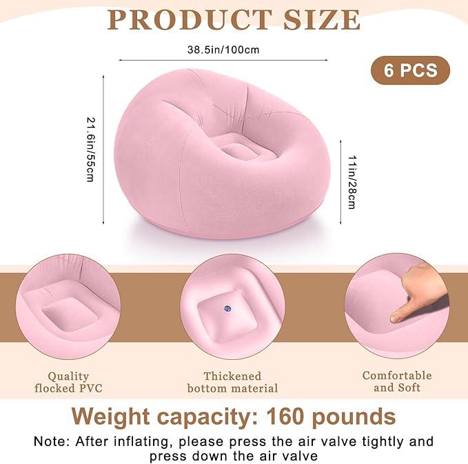 Realspring 6 9 12 Pcs Inflatable Bean Bag Chairs