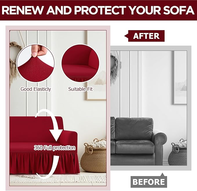 Fanfanwin 3 Pcs Sofa Slipcover Set