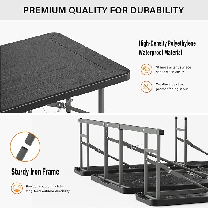VINGLI Folding Picnic Table and Bench Set