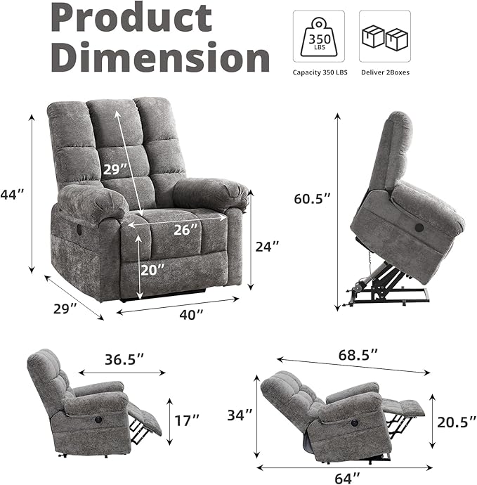 Oversized Power Lift Recliner Chair