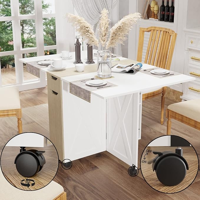 3imothrix Folding Dining Table, Small Dining Table, Space Saving Dining Table
