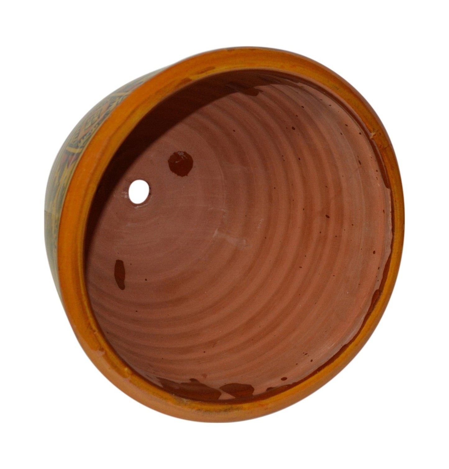 Treasures Of Morocco Handmade Ceramic Flower Pot Moroccan Indoor Outdoor Mediterranean Spanish Style Garden Drain Hole Planter Yellow