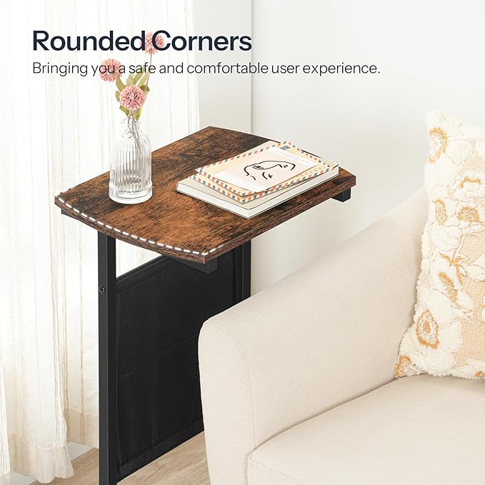 HOOBRO C Shaped End Table, 28.3" Side Table