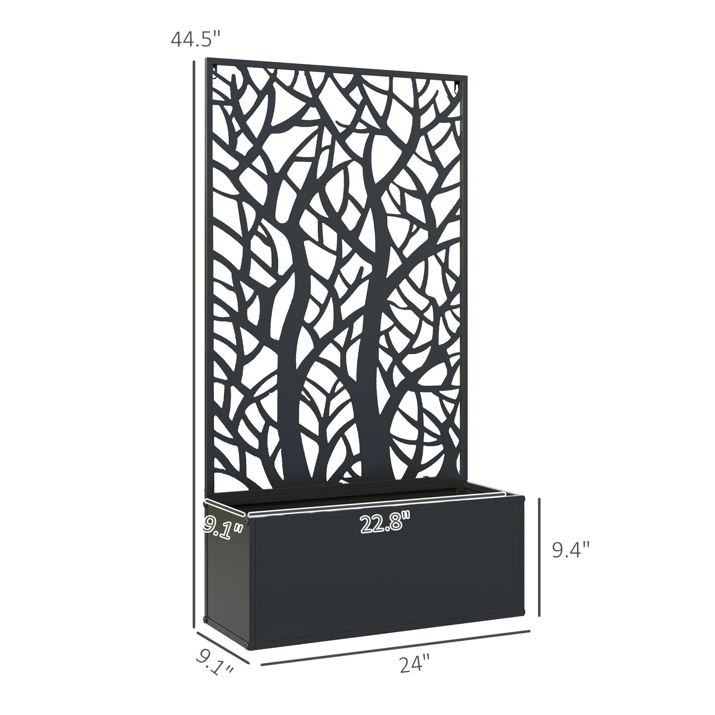 YBCHFGA Metal Raised Garden Bed with Privacy Panel