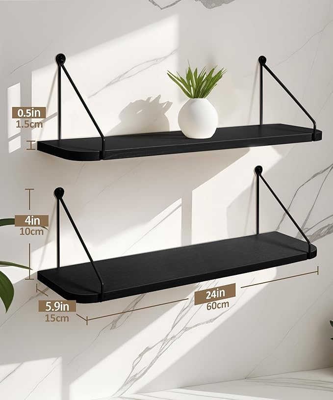 Afuly 24in Floating Shelves for Wall, Living Room, Home Wall Decor