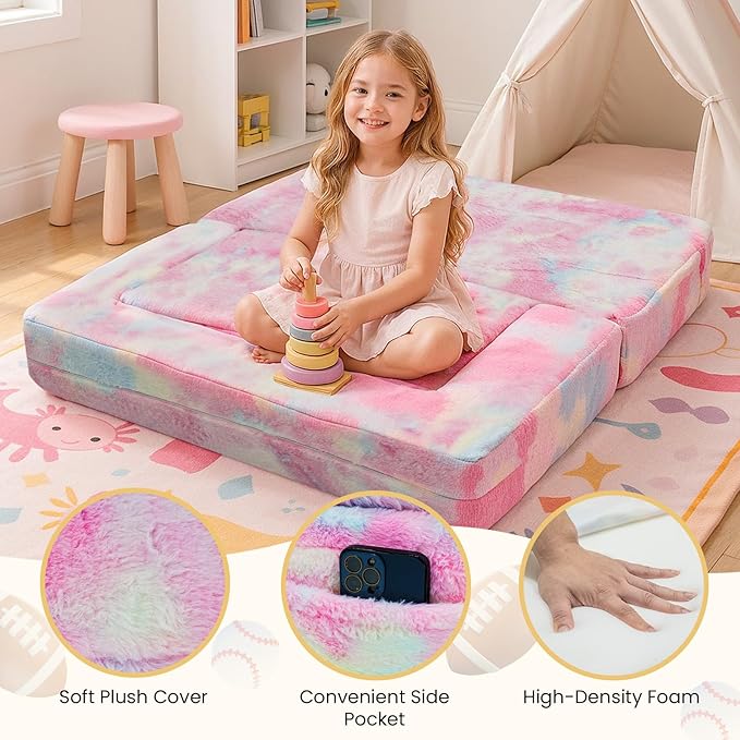Cvortll Modular Kids and Toddler Play Couch, Convertible Folding Sofa, 3-in-1