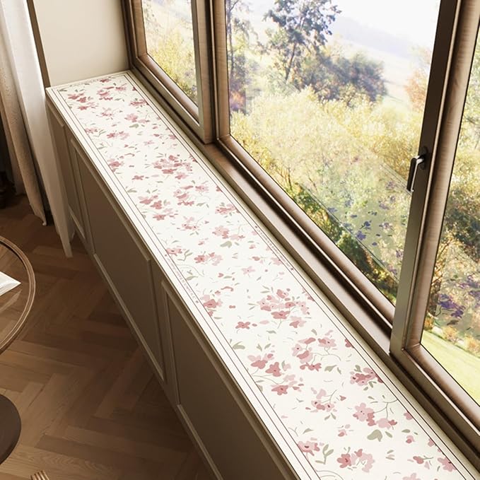 Floral Print Window Sill Cushion – Ultra-Narrow Waterproof Pad