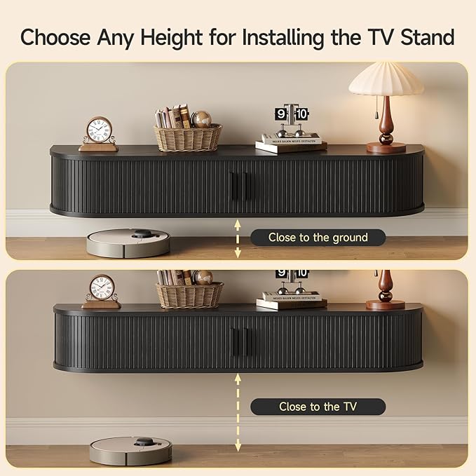 55" Floating TV Stand with Power Outlet