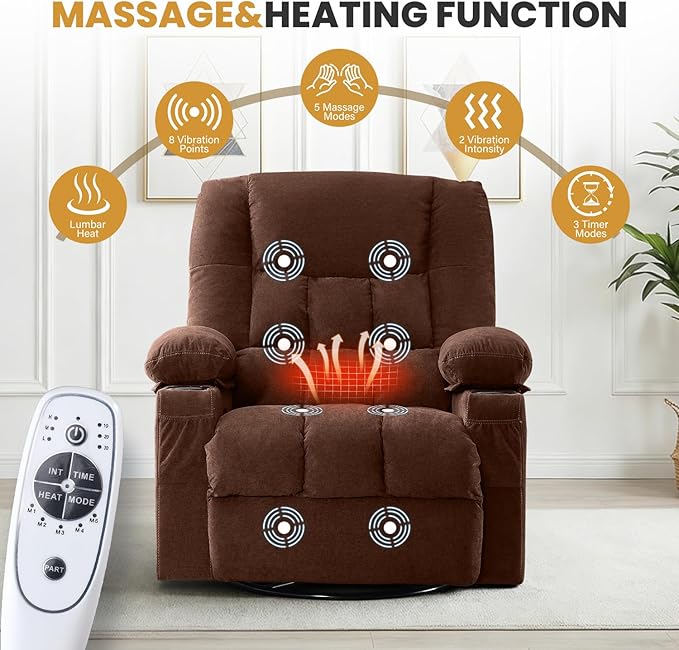 Swivel Recliner Chair for Adults