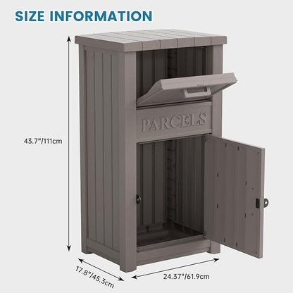 Package Delivery Box for Outside, Gray(60 Gallon no Sign)