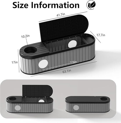 DRATO Outdoor Storage Box, Resin Deck Storage Box Waterproof Patio Storage Box for Indoor & Outdoor Use