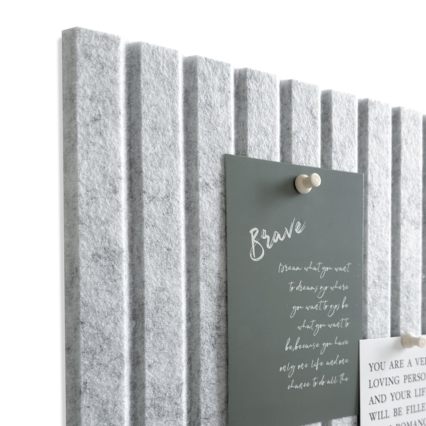 Large Cork Board for Office, 8 Pack Felt Wall Tiles with Slat Wall Paneling and Safe Removable Adhesive Tabs, Felt Bulletin Board Pin Board Cork Boards for Walls - Gray Marble