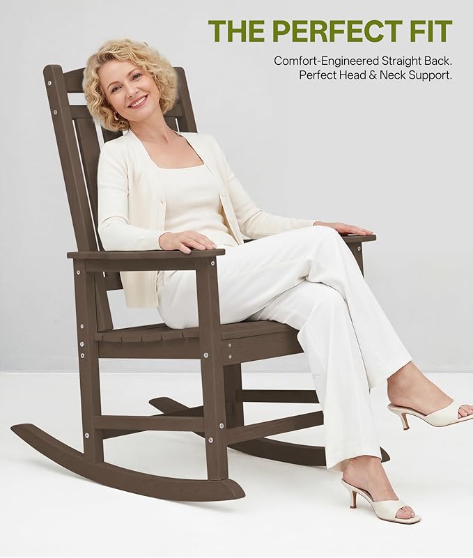 Outdoor Adirondack Rocking Chairs All-Weather HDPE Patio Rocker Chair
