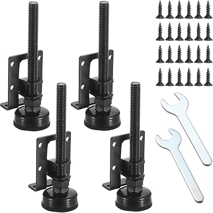 OwnMy 4 Packs Adjustable Furniture Leveling Feets L Shaped Furniture Levelers