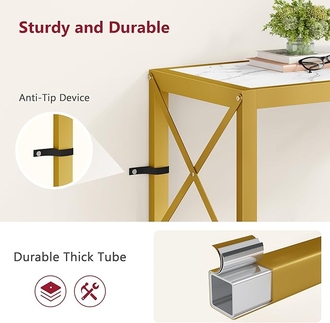 Tajsoon 28.3" Entryway Table, 2-Tier Small Consle Table