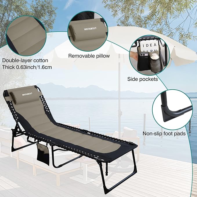 Outdoor Folding Lounge Chair Padded