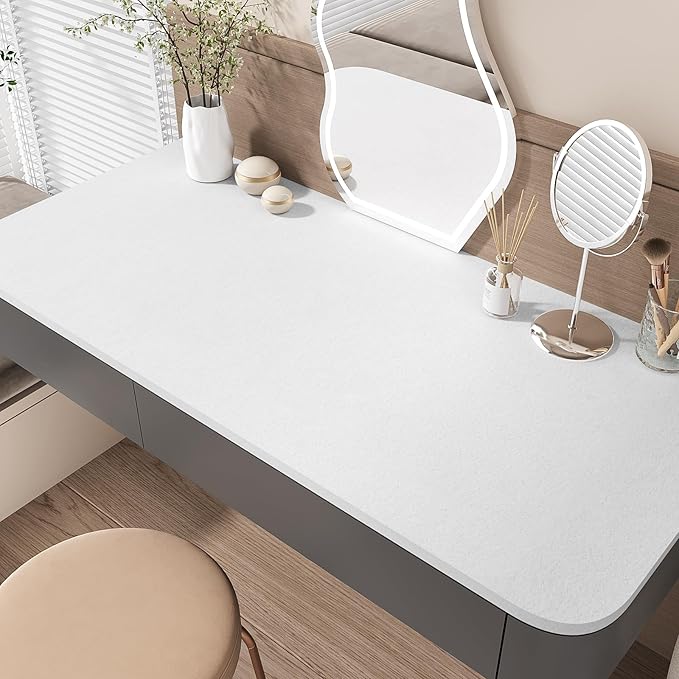 VEELIKE Self Adhesive Velvet Flocking Liner White Felt Drawer Liner