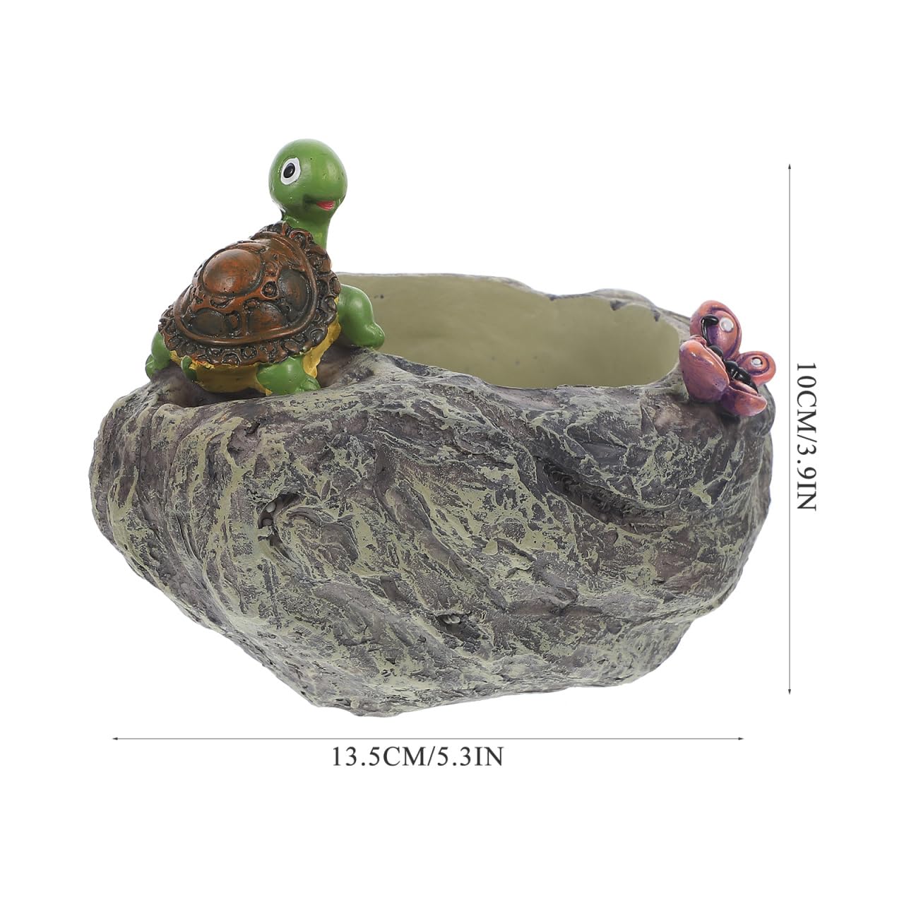 VANZACK Turtle Planter - Unique Resin Flower Pot for Succulents & Garden Decor, Cute Animal Planter for Patio, Balcony, or Outdoor Decoration (5.3x4.9 Inch)