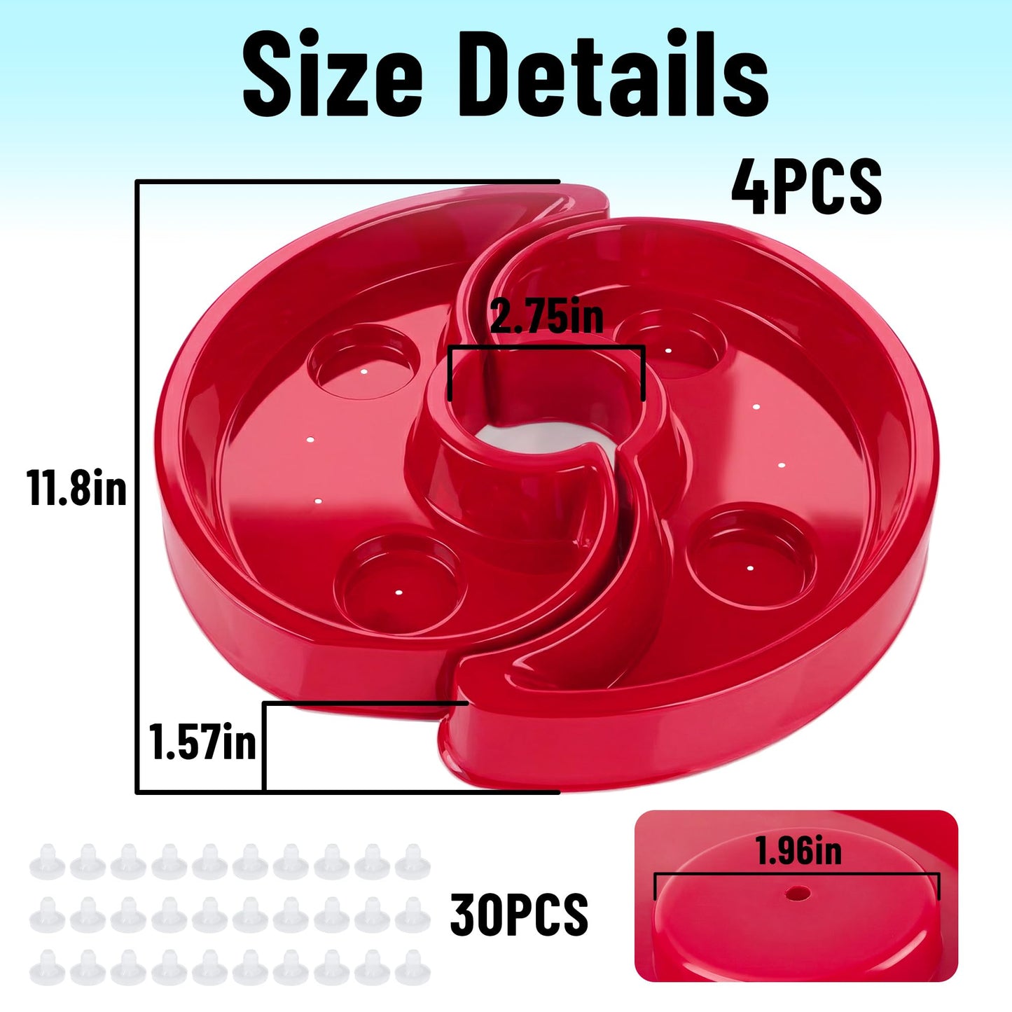 U0U 2 Pack Umbrella Planters for Patio Table,Half Circle Planter with Umbrella Hole,PET Post Planter Wrap Around for Outdoor Garden Patio Pable Umbrella (2, Red)