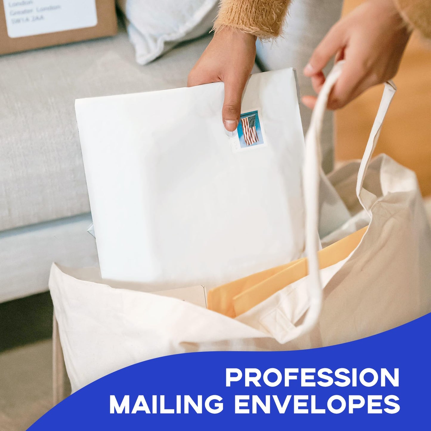100 White Envelopes 9x12 Self Seal, Goefun Catalog Large Mailing Envelopes 9x12 Letter Size - 80GSM Paper