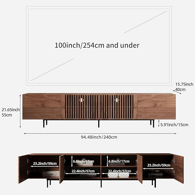 94.48" Mid Century Modern TV Stand