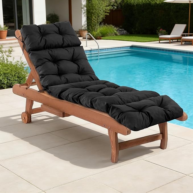 Chaise Lounge Cushions Outdoor, Waterproof & Fade Resistant Patio Lounge Chair