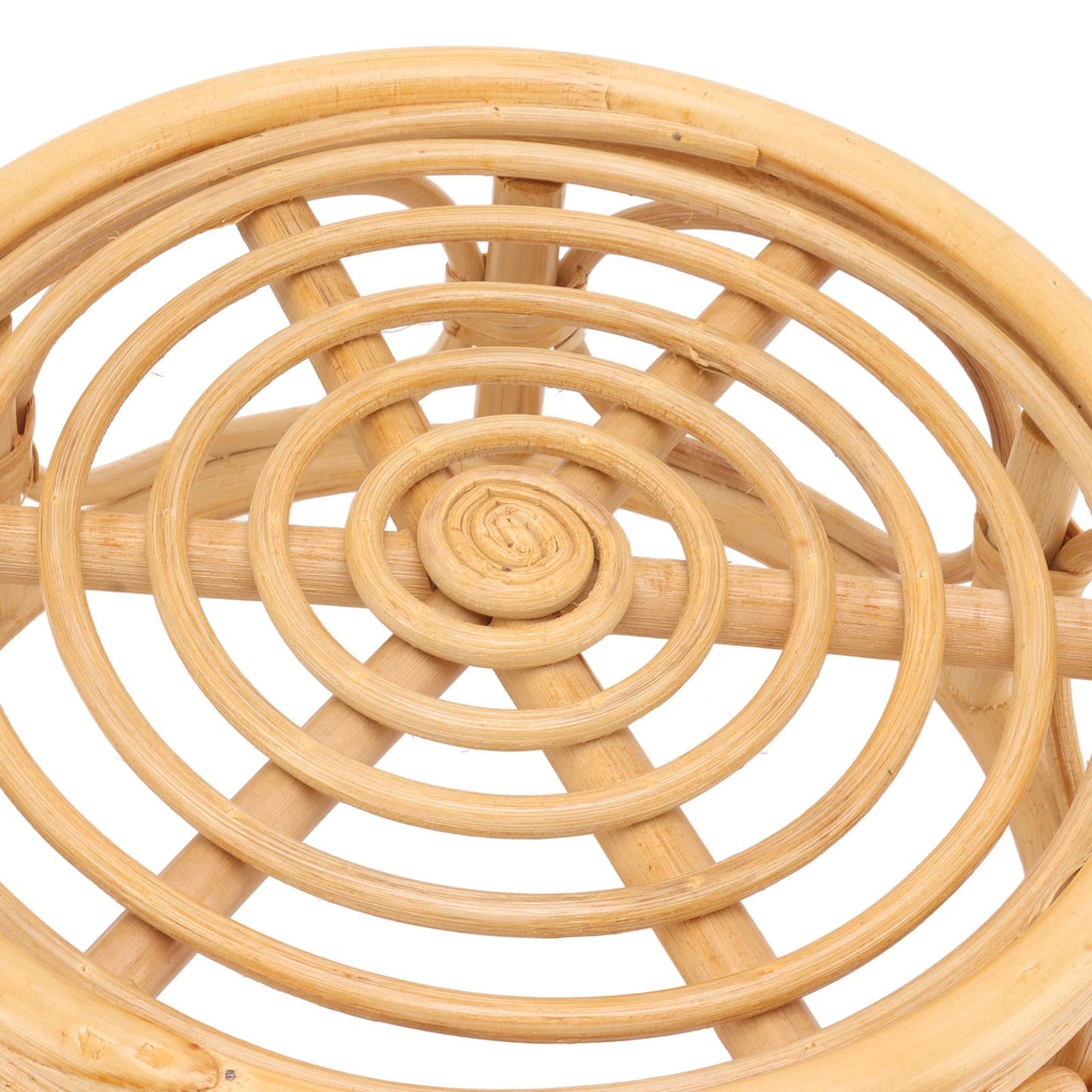 Round Plant Stand, Rattan Wicker Circle Pedestal Round Riser Plant Stand, Flower Pot Stands for Indoor Plants, Handmade Rattan Planter Stand for Home Kitchen Tabletop Decor (L)