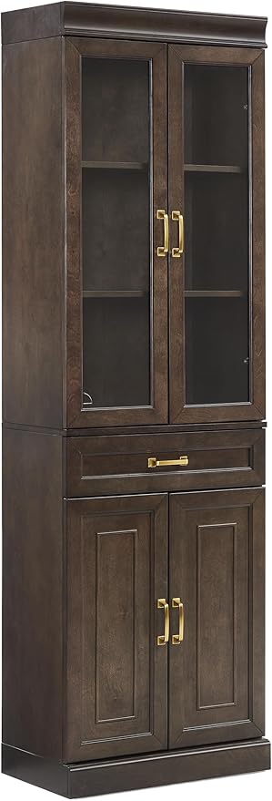 Crosley Furniture Stanton Glass Door Pantry Storage Cabinet