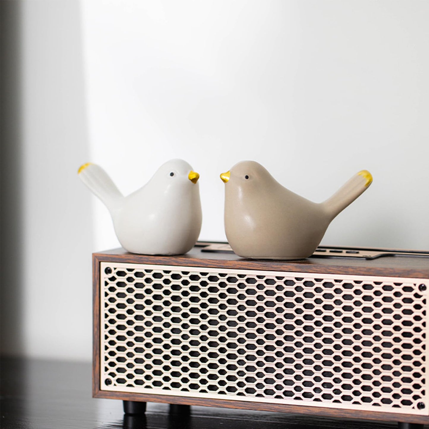 2Pack Bird Toilet Bolt Caps,Toilet Bolt Covers Decorative,Cute Funny Ceramics Bird Decorative,Closestool Bottom Easy Installation Replacement Parts（J-khaki）